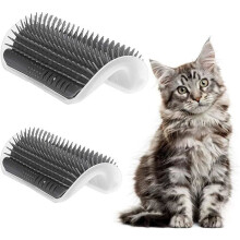 Corner scratching post - PZCC - Large size - 2 brushes - Comb - Cat care