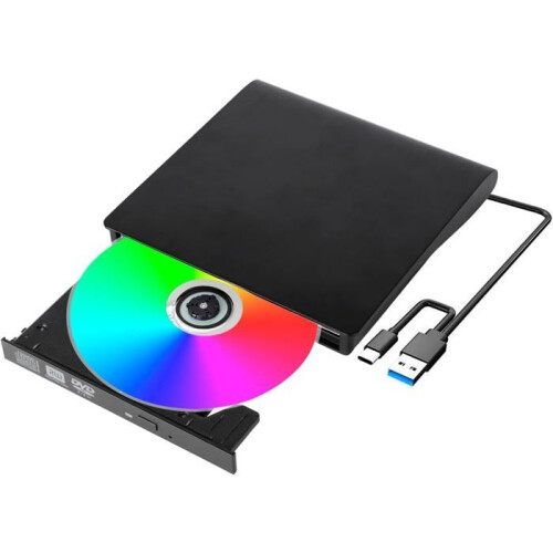 UPLAYTECK External USB 3.0 CD/DVD Drive, DVD-RW CD-ROM Burner, Compact Optical Disc Burner, Compatible with Windows, MacBook, Linux,