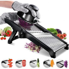 Stainless Steel Multifunctional Adjustable Kitchen Mandoline Slicer with 4 Modes, Vegetable and Fruit Slicer
