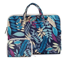 15.6 Inch Canvas Sleeve for Tablet/Laptop with Power Cord Storage Bag (Blue)
