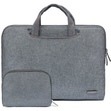 15.6 Inch Canvas Sleeve for Tablet/Laptop with Power Cord Storage Bag (Grey)