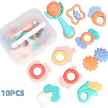 Baby First Rattle; Teething Toy for 3-Month-Old Baby, Early Learning Gift, Handle Can Be Chewed - 10pcs