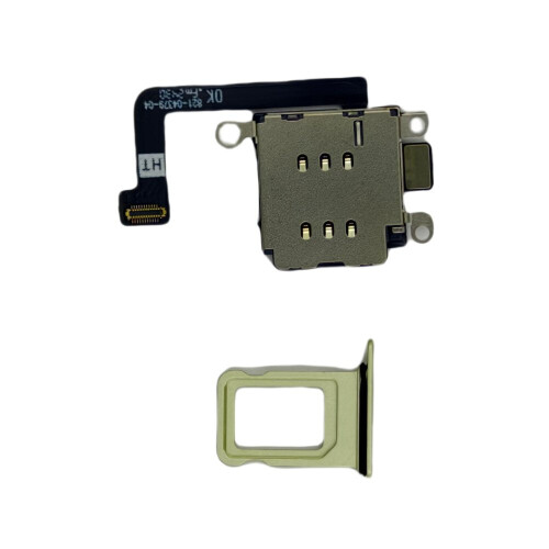 Dual Sim Reader and Sim Tray For iPhone 15 Plus White