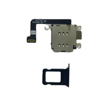 Dual Sim Reader and Sim Tray For iPhone 15 Plus Black