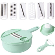 Multifunctional Vegetable Cutter, Manual Kitchen Mandoline, Portable Potato Slicer, Vegetable Slicer (Green)