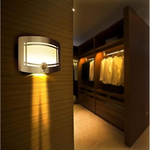 Smart Wall Night Light, Wireless LED Night Light with Motion Sensor, Powered by 4 AA Batteries (not included)