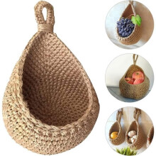 Hanging Jute Fruit Basket - Wood - Adult