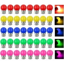 B22 3W LED Color Bulbs (30W Equivalent) 300LM AC 220V B22 Bayonet Bulbs LED Color String Lights - Pack of 40