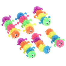 Cat Toy - Inchworm - Pack of 6 - Non-toxic TPR - Random Color - Soft and Lightweight