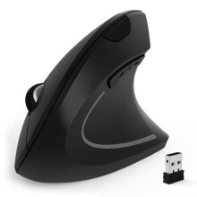 Optical mouse, vertical model, ergonomic design - prevention of mouse syndrome/tennis elbow, wireless mouse, 5 buttons