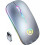 YINDIAO Wireless Rechargeable Silent Mouse with LED Backlight, Cute Portable Mini Mouse Works for PC Computers, Silver 1