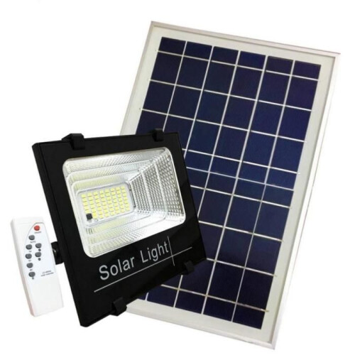 5W Dimmable LED Solar Floodlight with Motion Sensor (Solar Panel + Remote Control Included) - Cool White 6000K - 8000K - SILAMP