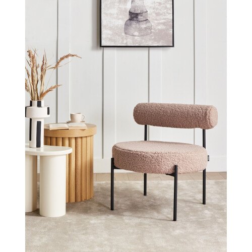 Beliani Armchair ALPHA Boucle Taupe 1