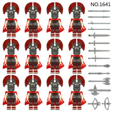 Medieval Military Building Blocks Red Soldiers Humanoid Mini Figure Toys for Kids
