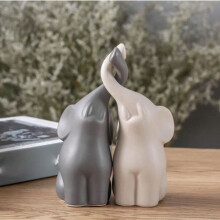 Ceramic Elephant Couple Home Decor Animal Figurines Decorative Living Room Bedroom Set 2pcs S good