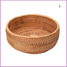 Cocosity rattan fruit basket, handmade rattan storage basket, round fruit basket, locker-style furniture basket