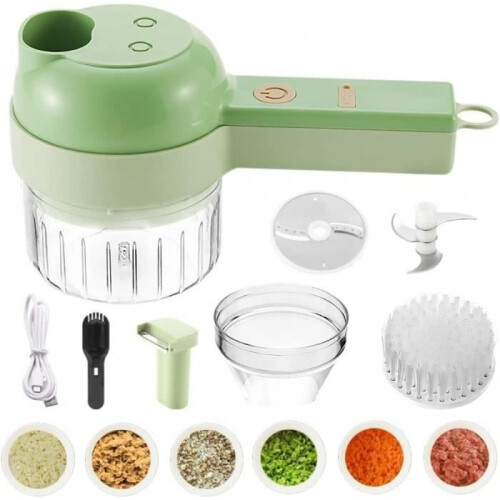 Vegetable Chopping Set - 4-in-1 Electric Food Processor - Portable - Cordless - Multifunctional