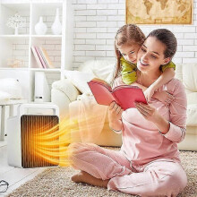 Fan Heater, Portable Mini Space Heater, 600W/900W Ceramic PTC Heater with 2 Modes, Electric Heater with Overheat & Tip-Over Protection, 3s Fast Heatin