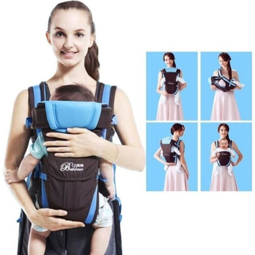 Adjustable ergonomic baby carrier for newborns - Blue