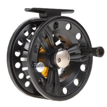 Waterproof metal fly reel for trout fishing, lightweight, large tree trout fly spool, black