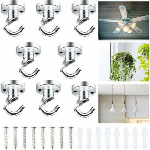 Ceiling Hook - LARGEIGHT - 8pcs - Stainless Steel - 5kg Capacity - Silver