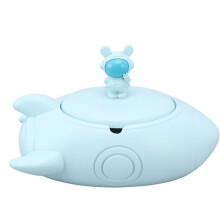 Blue airplane ashtray with 2 slots, made of decorative resin for home, ornament with lid for office