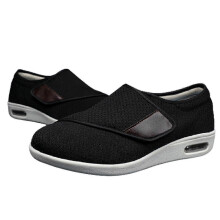 (44, Black) Wide Adjusting Soft Comfortable Shoes Orthopedic Walking Shoes For The Old Breathable Hook-and-loop Design Shoes