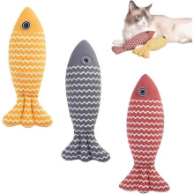 Set of 3 fish-shaped pet toys, pet chew toys, plush pet toys