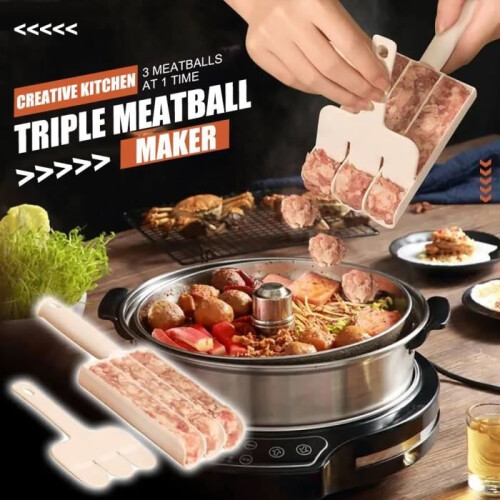 Stuffing Machine - Unspecified - Triple - Non-stick - For meatballs and cookie dough - White