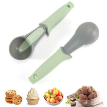 Ice Cream Scoop - Unspecified - Trigger-Mounted Model - PS+TPE - Green and Grey - 20.8x5.5x4cm
