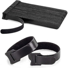 100 pcs Velcro Cable Ties, Reusable Cable Management Straps for Securing Cables and Electrical Wires, Black, 150mm x 12.5mm