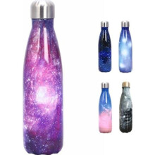 Stainless Steel Insulated Water Bottle, 500ml Sports Bottle, Galaxy C: Purple