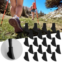 Walking stick tip protectors - DUOKON - L1 - PVC - Black - Pack of 20