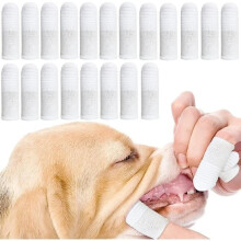 Dog Finger Toothbrush, Pet Finger Toothbrush Dental Hygiene Brushes in Fabric (20 pieces)