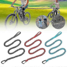 (Red) Kids Bicycle Tow Rope Elastic Bicycle Tow Strap Bike Towing Rope