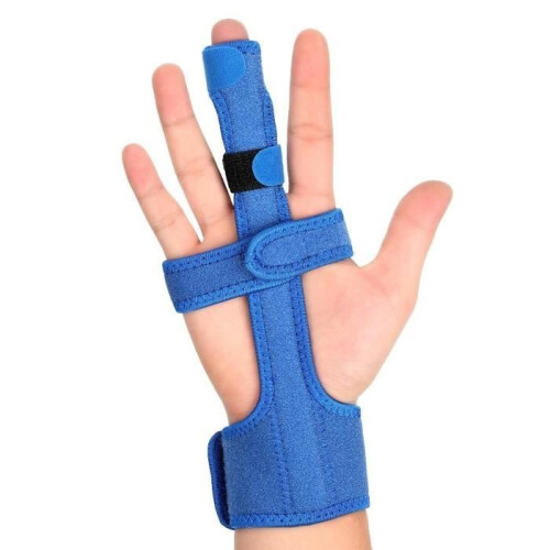 Trigger Finger Splint Blue Finger Protector with Steel Finger Corrector