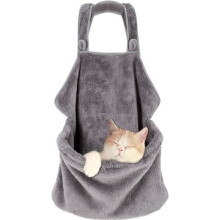 Carrier bag for dogs and cats on airplanes, front-facing carrier for dogs and cats, breathable wool front-facing dog carrier, GREY