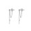 Minimalist Bar Earrings with Chain Dangle Earrings 925 Sterling Silver Stud 1