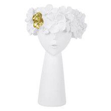 Nordic Resin Girl Head Flower Pot Vase Statue Sculptures Figure Succulent Plant Dried Flower Pots White Craft