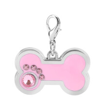 Pink alloy pet ID tag, pet name ID pendant for dogs and