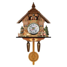 Vintage Classic 3D Nordic Style Digital Cuckoo Wall Clock with Automatic Swing - CM010