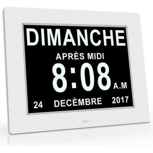 Clock - ONEVER - 8 inches - Adjustable alarm - Automatic dimming