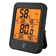 Indoor Temperature Humidity Monitor with Backlight, Wireless Hygrometer, Thermometer, and Weather Station Monitor