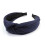 Pleated fabric bow headband, 5.5cm, plain navy blue - RC004894 1