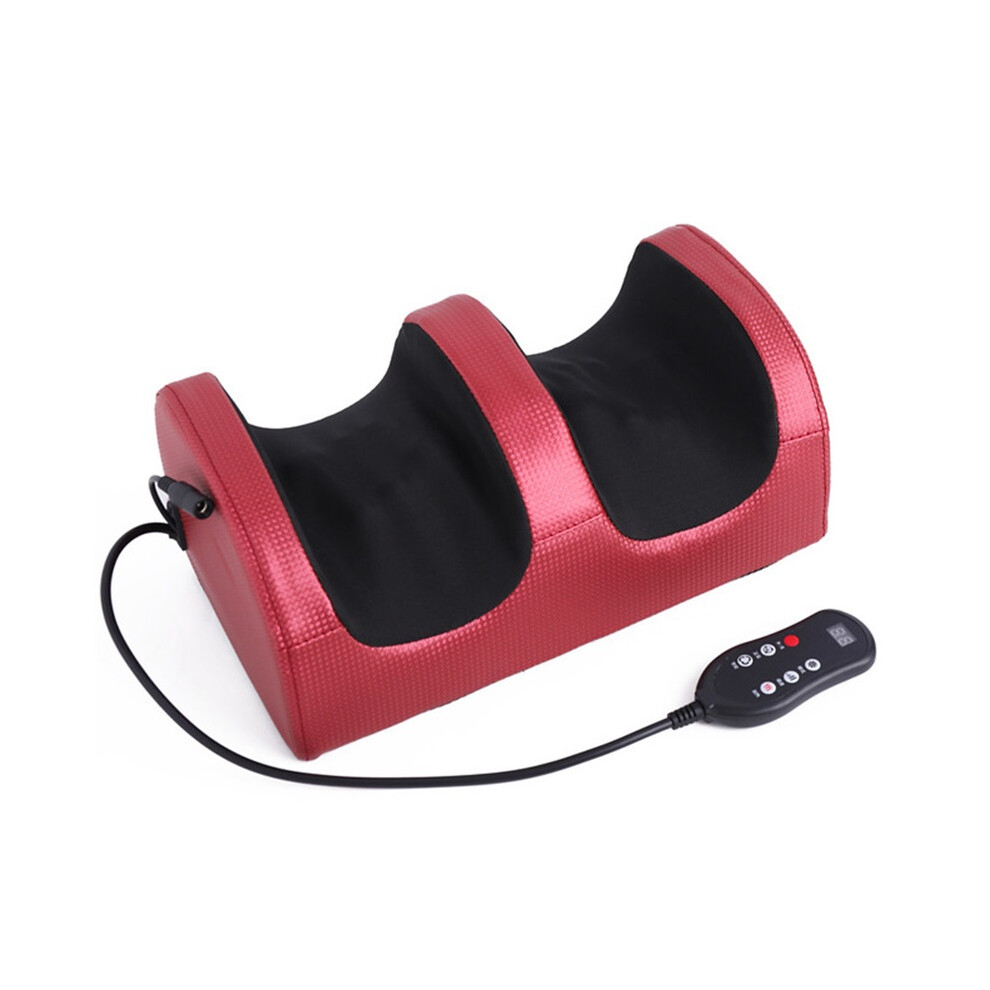 Stoyotu Red (Red) Electric Foot Massager Remote Control Heating Therapy Blood Circulation Shiatsu Kneading Roller Full Body Massage Relax Machine
