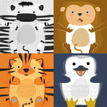 Zoo Animals Paper Napkins 33x33cm (Pack of 20)