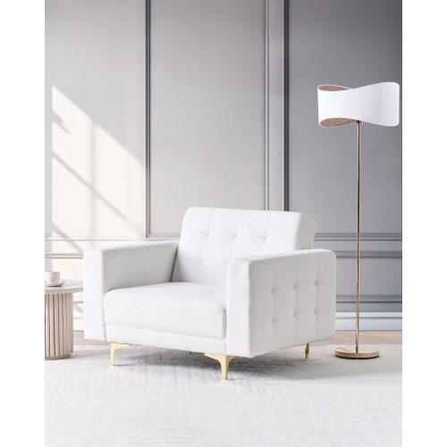 Beliani Armchair ABERDEEN Boucle Off-White 1