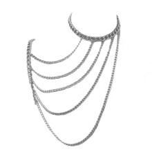Shoulder Tassel Clavicle Chain Body Chain Shoulder Chain Shoulder Necklace Body Jewelry Shoulder Tassel Jewelry Silver