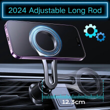 Generic Magnetic Car Mount DHF10 compatible with iPhone and Android - 720 adjustable, vent-safe, fits all phones, hands-free, easy to use, black