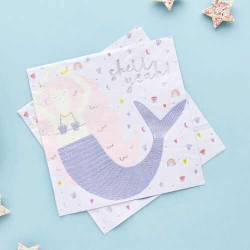 Shell Yeah! Mermaid Napkins (Pack of 16)